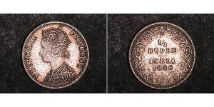 1/4 Rupee Raj Britannico (1858-1947) Argento Vittoria (1819 - 1901)