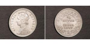 1/4 Rupee Raj Britannico (1858-1947) Argento Vittoria (1819 - 1901)
