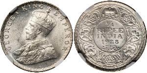 1/4 Rupee Raj Britannico (1858-1947) Argento Giorgio V (1865-1936)