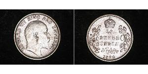 1/4 Rupee Raj Britannico (1858-1947) Argento Edoardo VII (1841-1910)