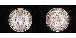 1/4 Rupee Raj Britannico (1858-1947) Argento Vittoria (1819 - 1901)