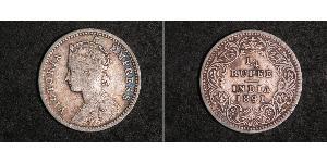 1/4 Rupee Raj Britannico (1858-1947) Argento Vittoria (1819 - 1901)
