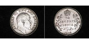 1/4 Rupee Raj Britannico (1858-1947) Argento Edoardo VII (1841-1910)