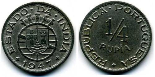 1/4 Rupee Portuguese India (1510-1961) Copper/Nickel 