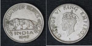 1/4 Rupee Raj Britannico (1858-1947) Nichel 