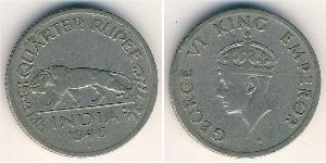 1/4 Rupee Raj Britannico (1858-1947) Nichel 