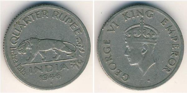 1/4 Rupee Raj Britannico (1858-1947) Nichel 