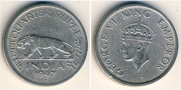 1/4 Rupee Raj Britannico (1858-1947) Nichel 