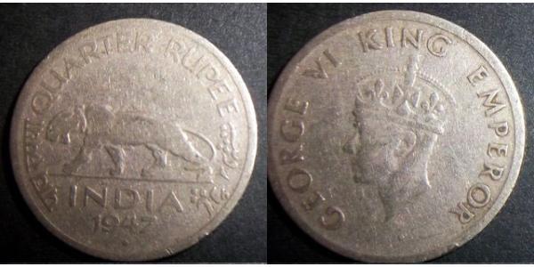 1/4 Rupee Raj Británico (1858-1947) Níquel 