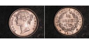 1/4 Rupee India Plata Victoria (1819 - 1901)