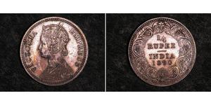 1/4 Rupee Raj Británico (1858-1947) Plata Victoria (1819 - 1901)