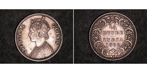 1/4 Rupee Raj Británico (1858-1947) Plata Victoria (1819 - 1901)