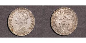 1/4 Rupee Raj Británico (1858-1947) Plata Victoria (1819 - 1901)