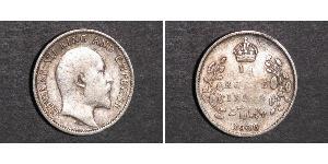 1/4 Rupee Raj Británico (1858-1947) Plata Eduardo VII (1841-1910)