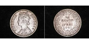 1/4 Rupee Raj Británico (1858-1947) Plata Victoria (1819 - 1901)