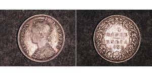 1/4 Rupee Raj Británico (1858-1947) Plata Victoria (1819 - 1901)