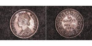 1/4 Rupee Raj Británico (1858-1947) Plata Victoria (1819 - 1901)