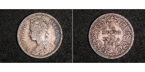 1/4 Rupee Raj Británico (1858-1947) Plata Victoria (1819 - 1901)