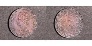 1/4 Rupee Raj Británico (1858-1947) Plata Victoria (1819 - 1901)