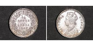 1/4 Rupee Raj Británico (1858-1947) Plata Victoria (1819 - 1901)