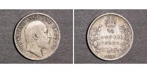 1/4 Rupee Raj Británico (1858-1947) Plata Eduardo VII (1841-1910)