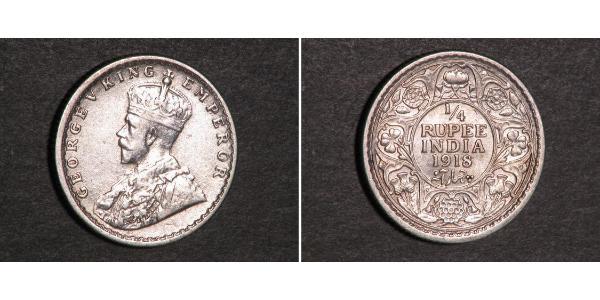 1/4 Rupee Raj Británico (1858-1947) Plata Jorge V (1865-1936)