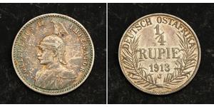 1/4 Rupee África Oriental Alemana (1885-1919) Plata 