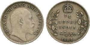 1/4 Rupee Britisch-Indien (1858-1947) Silber Eduard VII (1841-1910)