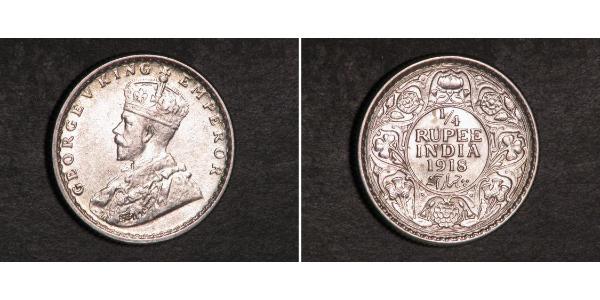 1/4 Rupee Britisch-Indien (1858-1947) Silber George V (1865-1936)