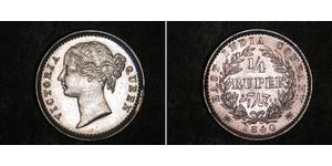 1/4 Rupee Indien Silber Victoria (1819 - 1901)