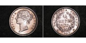 1/4 Rupee Indien Silber Victoria (1819 - 1901)