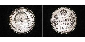 1/4 Rupee British Raj (1858-1947) Silver Edward VII (1841-1910)