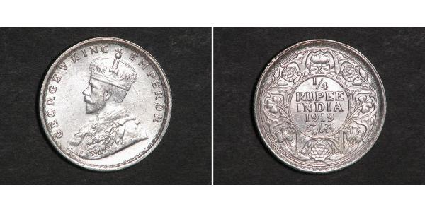 1/4 Rupee British Raj (1858-1947) Silver George V of the United Kingdom (1865-1936)