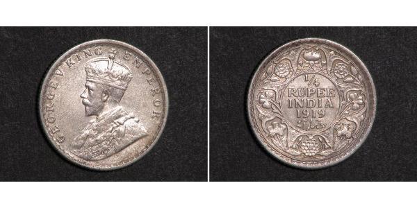 1/4 Rupee British Raj (1858-1947) Silver George V of the United Kingdom (1865-1936)