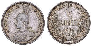 1/4 Rupee German East Africa (1885-1919) Silver 