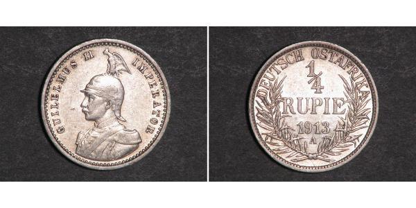 1/4 Rupee German East Africa (1885-1919) Silver 