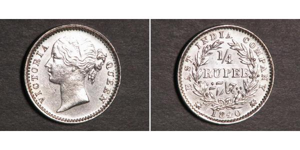 1/4 Rupee India Silver Victoria (1819 - 1901)