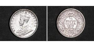 1/4 Rupee 英属印度 (1858 - 1947) 銀 乔治五世  (1865-1936)