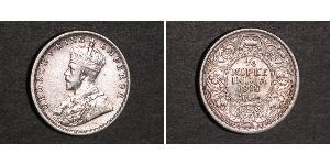 1/4 Rupee 英属印度 (1858 - 1947) 銀 乔治五世  (1865-1936)