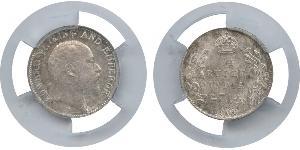 1/4 Rupee 英属印度 (1858 - 1947) 銀 爱德华七世 (1841-1910)