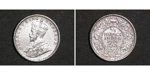 1/4 Rupee 英属印度 (1858 - 1947) 銀 乔治五世  (1865-1936)