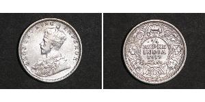 1/4 Rupee 英属印度 (1858 - 1947) 銀 乔治五世  (1865-1936)