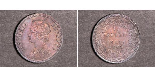 1/4 Rupee 英属印度 (1858 - 1947) 銀 维多利亚 (英国君主)