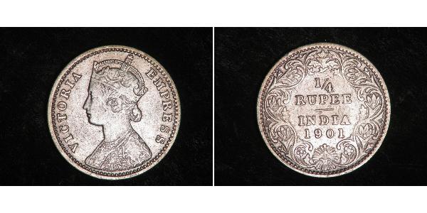 1/4 Rupee 英属印度 (1858 - 1947) 銀 维多利亚 (英国君主)