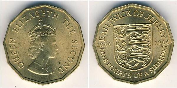 1/4 Shilling Isola di Jersey Nichel 