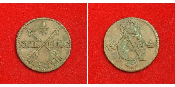 1/4 Skilling Sweden Copper Gustav IV Adolf of Sweden (1778 - 1837)