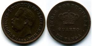 1/4 Tanga Portuguese India (1510-1961) Copper 