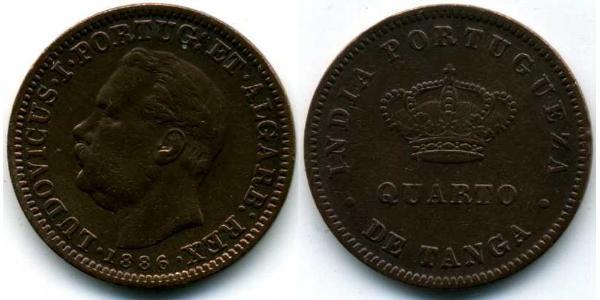 1/4 Tanga Portuguese India (1510-1961) Copper 