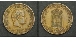 1/4 Tanga India portoghese (1510-1961) Rame Carlo I del Portogallo (1863-1908)