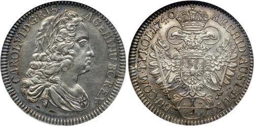 1/4 Thaler Ååstenrik Argent Charles VI du Saint-Empire (1685-1740)